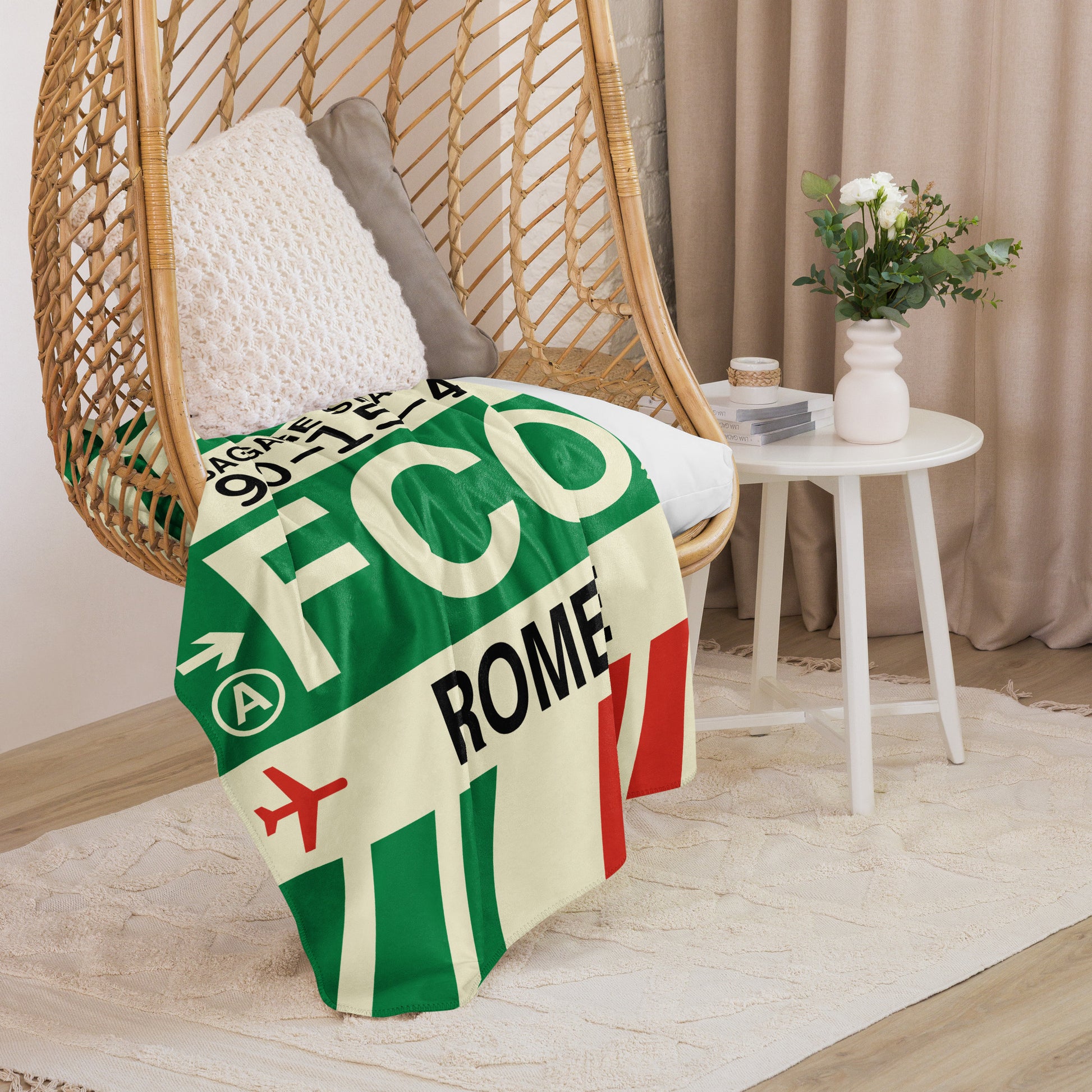 Travel Gift Sherpa Blanket • FCO Rome • YHM Designs - Image 07