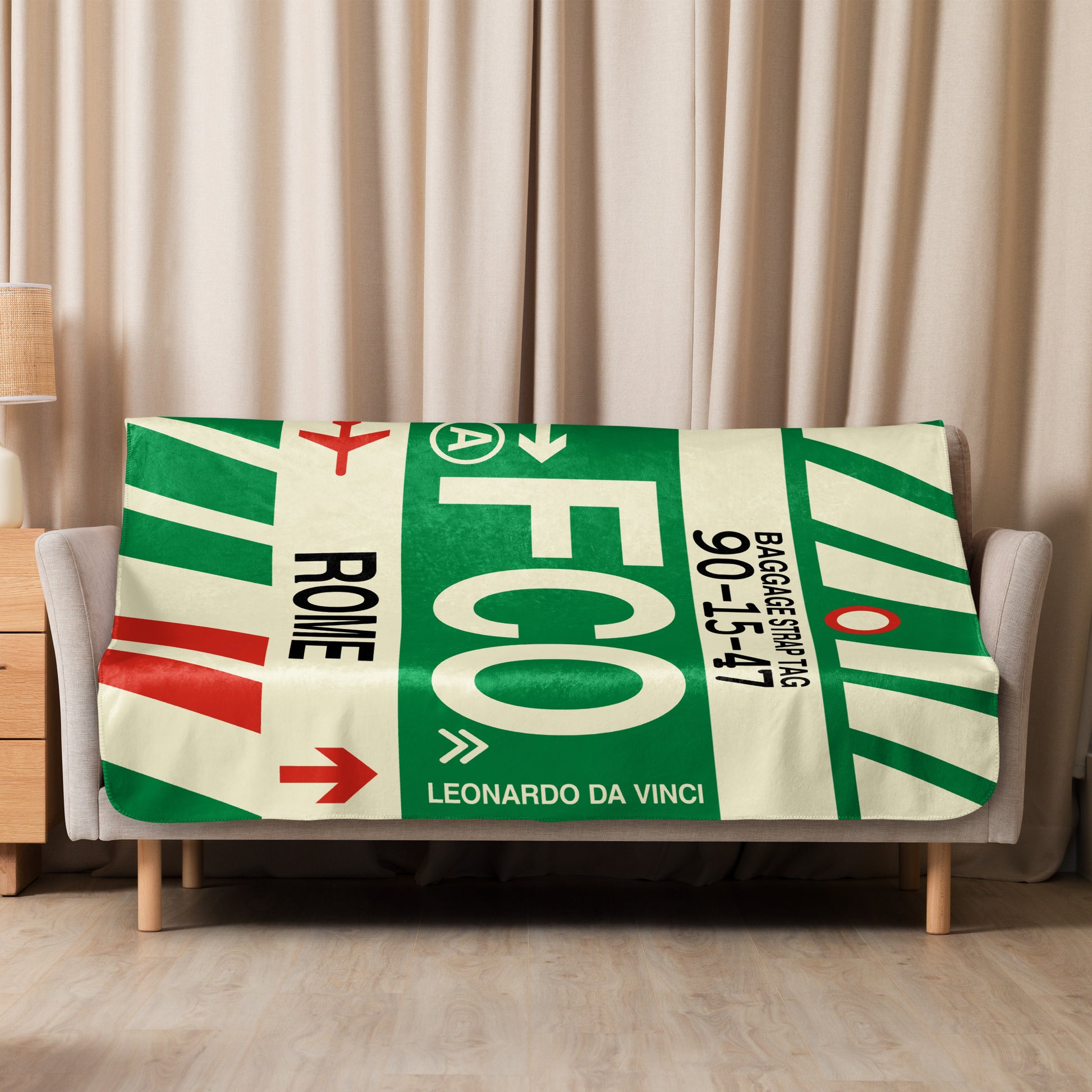 Travel Gift Sherpa Blanket • FCO Rome • YHM Designs - Image 08