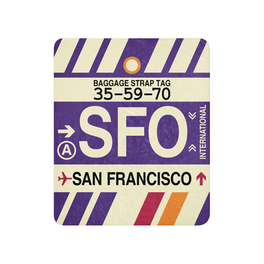 Travel Gift Sherpa Blanket • SFO San Francisco • YHM Designs - Image 01