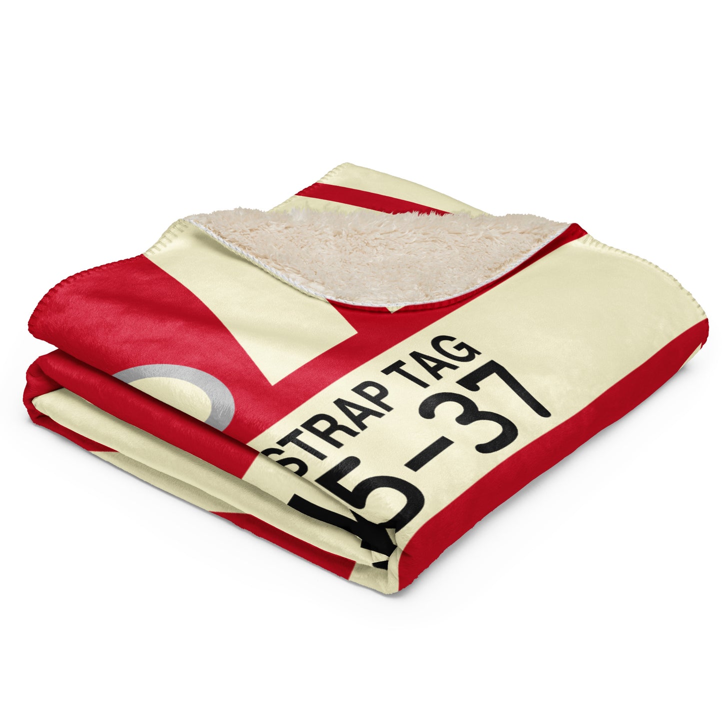 HND Tokyo Sherpa Blanket • Jet Age Baggage Tag Design • YHM Designs - Image 03