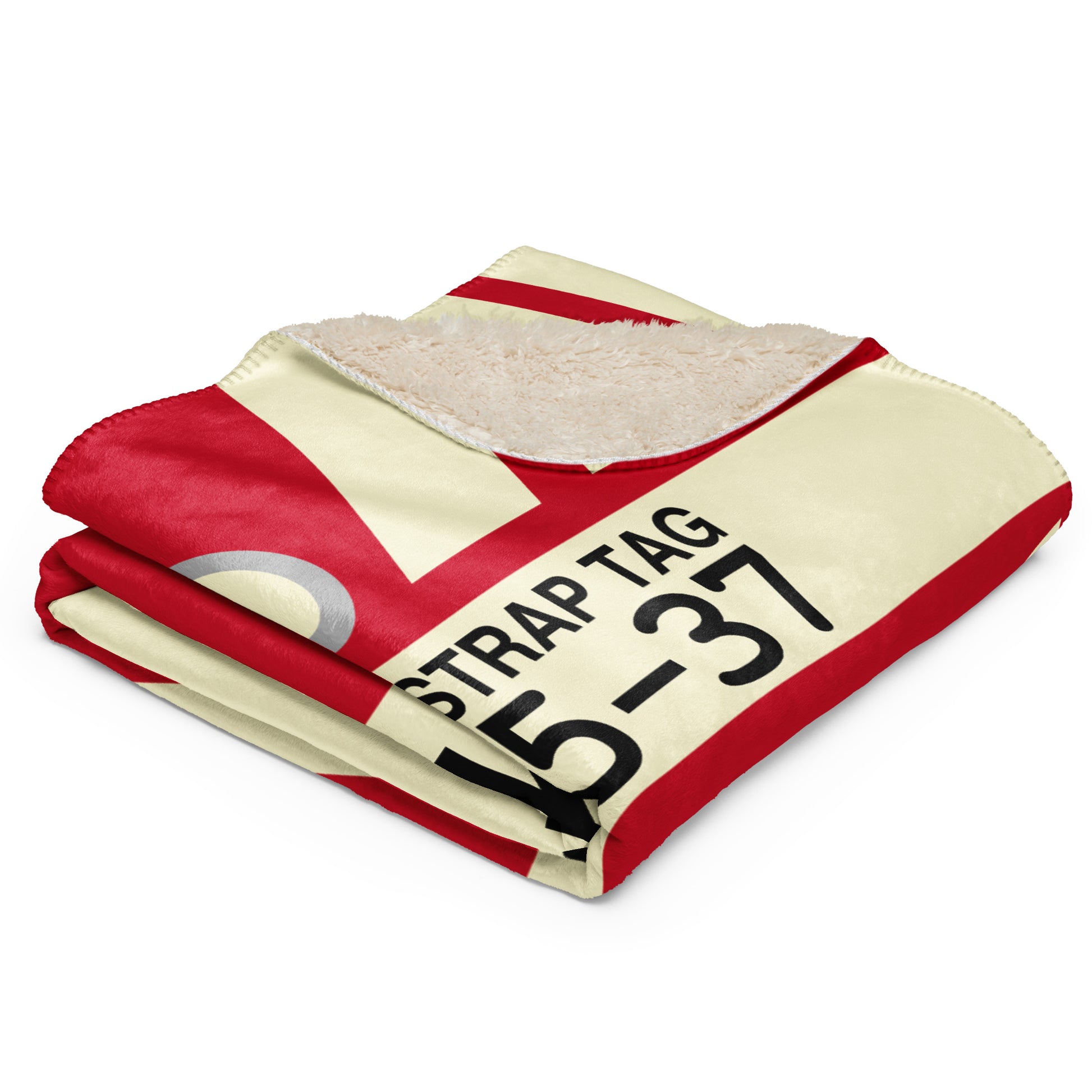 HND Tokyo Sherpa Blanket • Jet Age Baggage Tag Design • YHM Designs - Image 03