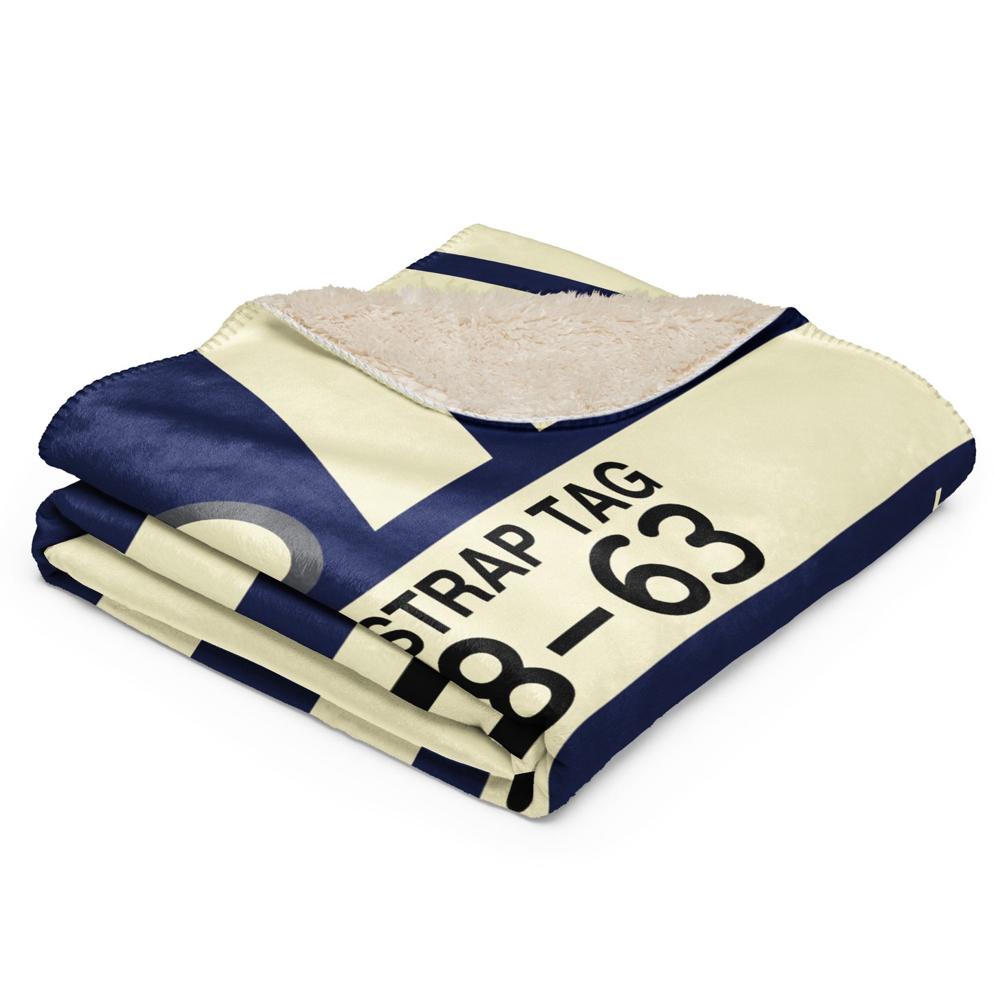 BER Berlin Sherpa Throw Blanket • Jet Age Baggage Tag Design • YHM Designs - Image 04