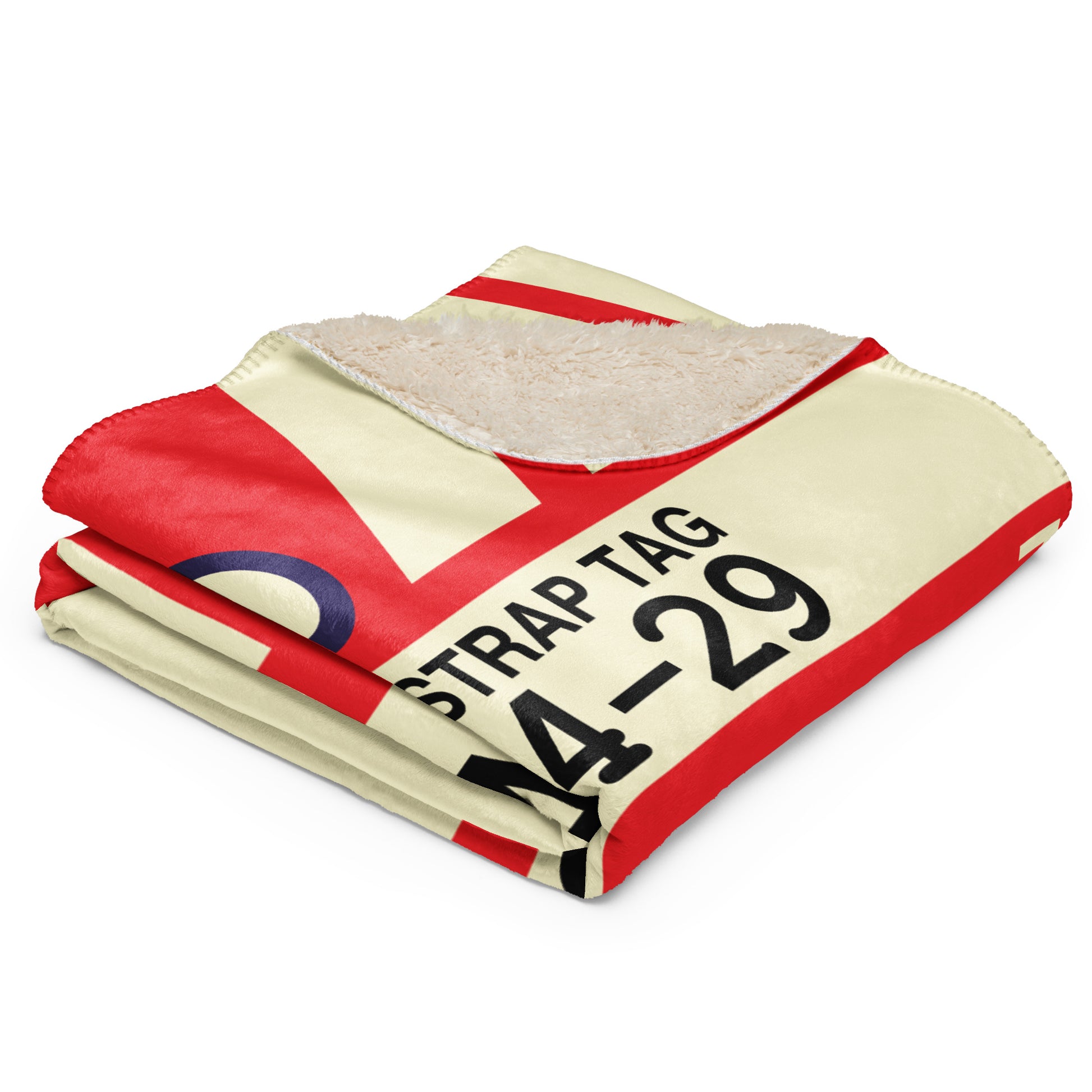 MKC Kansas City Sherpa Throw Blanket • Jet Age Baggage Tag Design • YHM Designs - Image 04