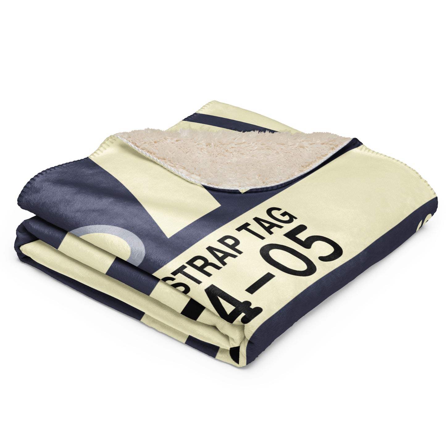 PDX Portland Sherpa Throw Blanket • Jet Age Baggage Tag Design • YHM Designs - Image 04