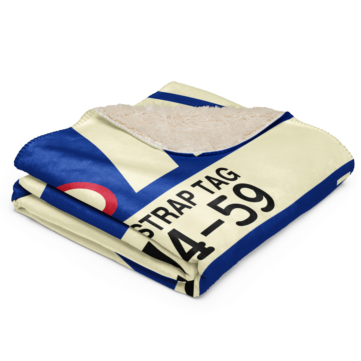 HAV Havana Sherpa Throw Blanket • Jet Age Baggage Tag Design • YHM Designs - Image 04