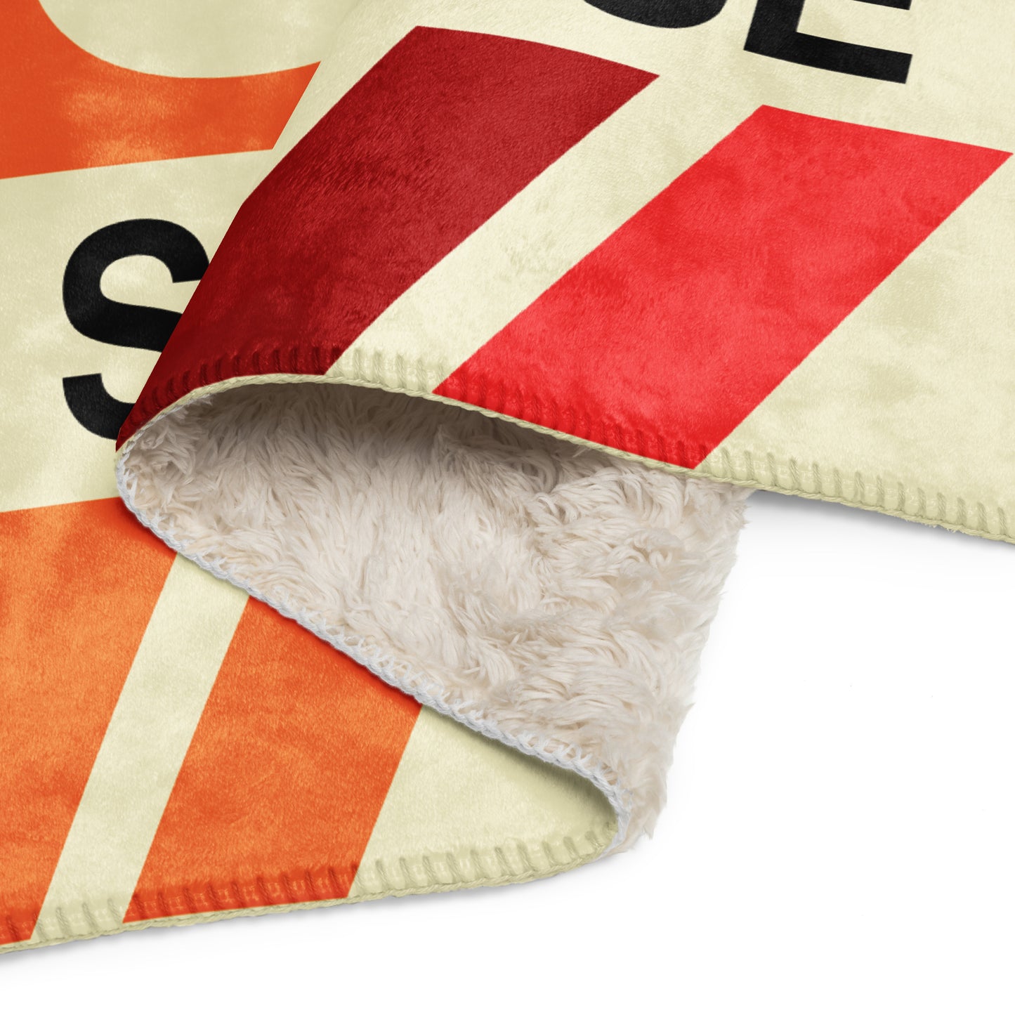 SJC San Jose Sherpa Blanket • Jet Age Baggage Tag Design • YHM Designs - Image 09