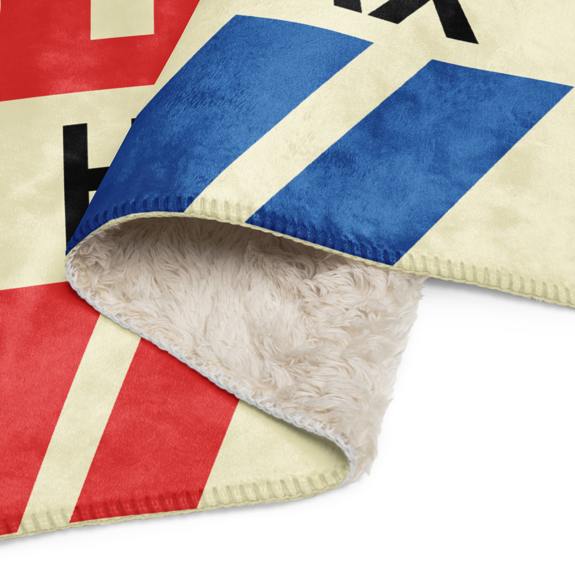 YHZ Halifax Sherpa Throw Blanket • Jet Age Baggage Tag Design • YHM Designs - Image 10