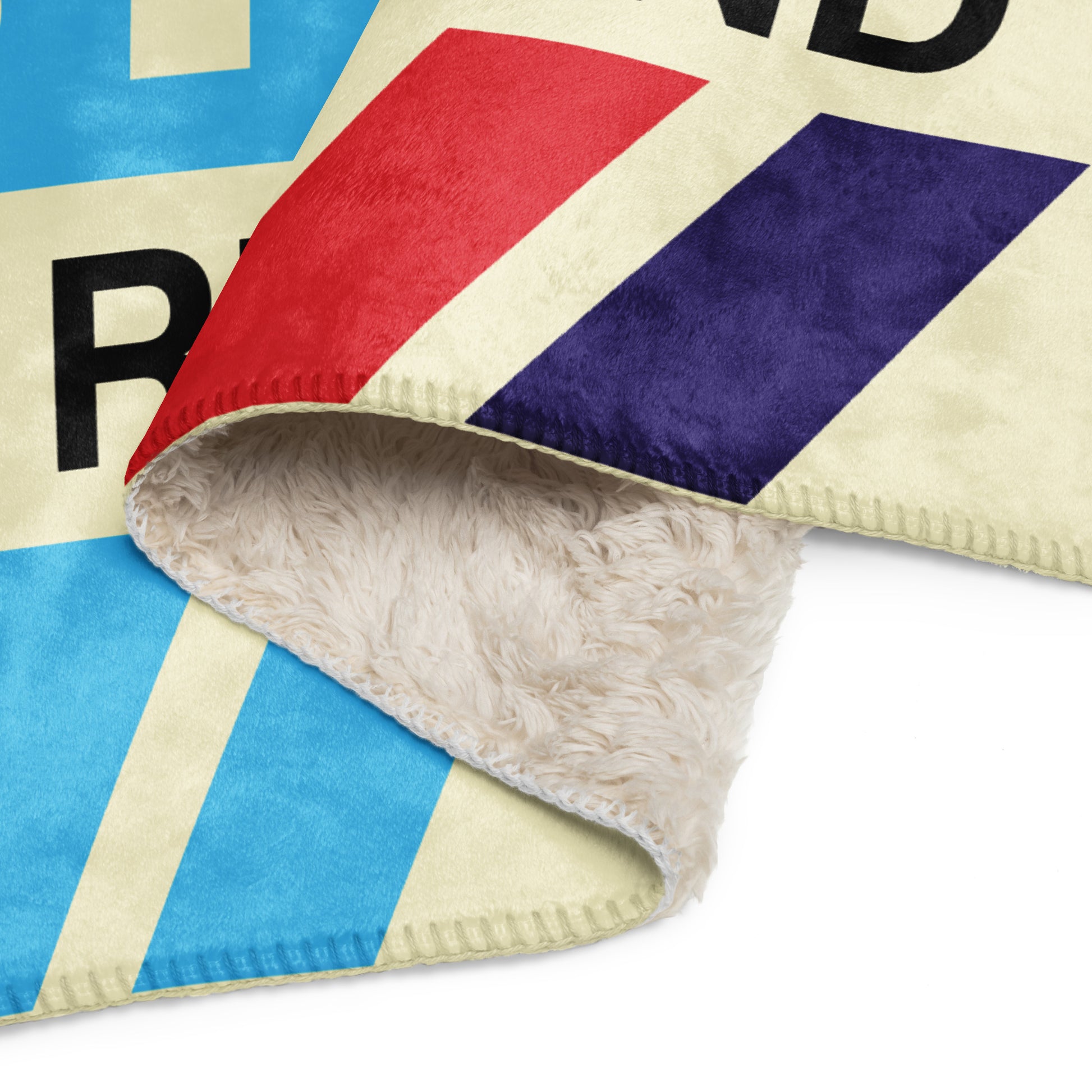 RIC Richmond Sherpa Throw Blanket • Jet Age Baggage Tag Design • YHM Designs - Image 10