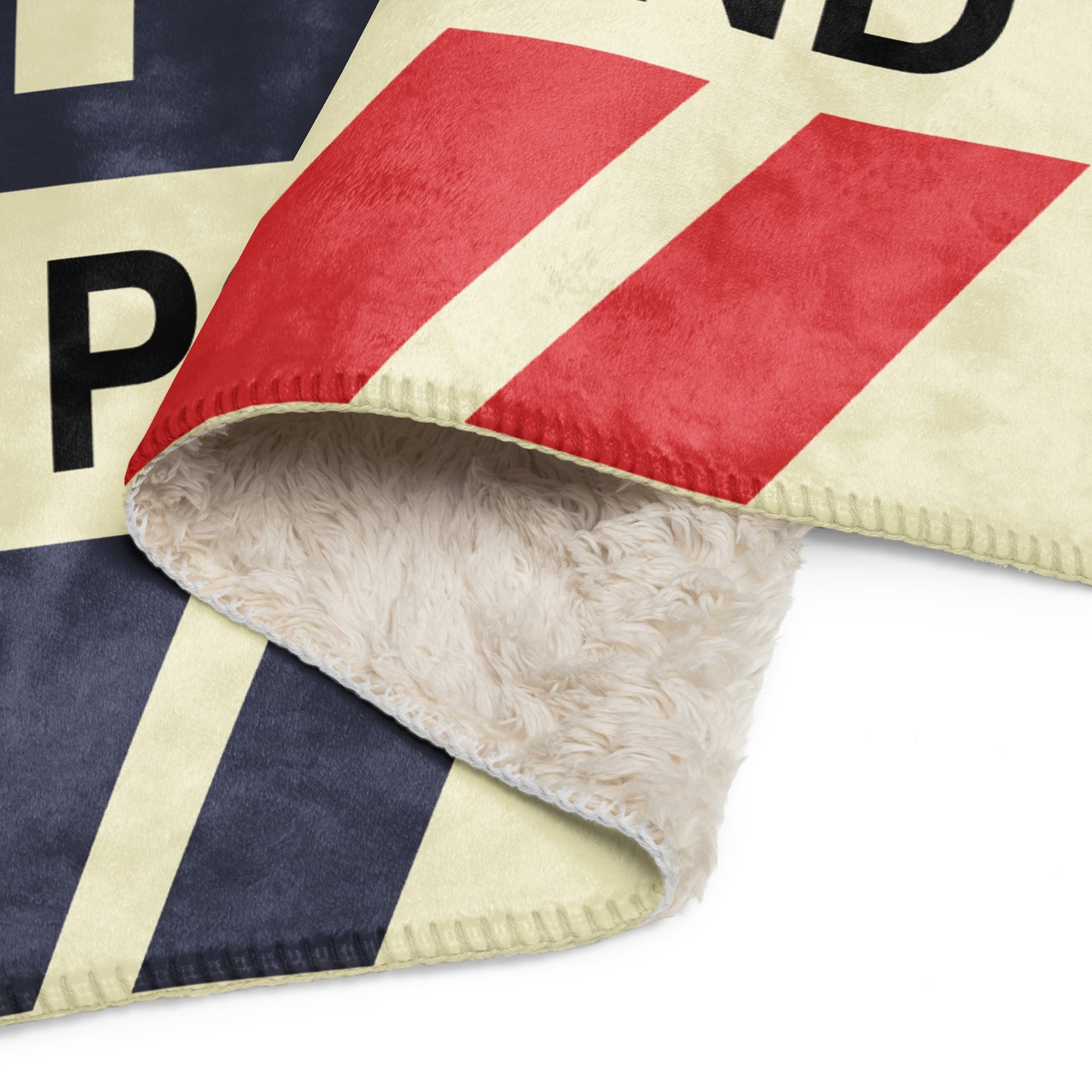 PDX Portland Sherpa Throw Blanket • Jet Age Baggage Tag Design • YHM Designs - Image 10