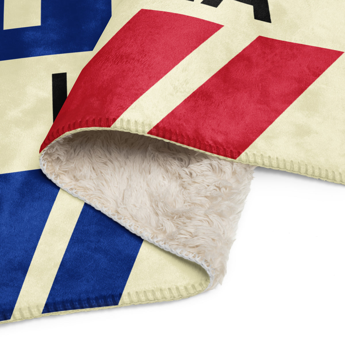 HAV Havana Sherpa Throw Blanket • Jet Age Baggage Tag Design • YHM Designs - Image 10
