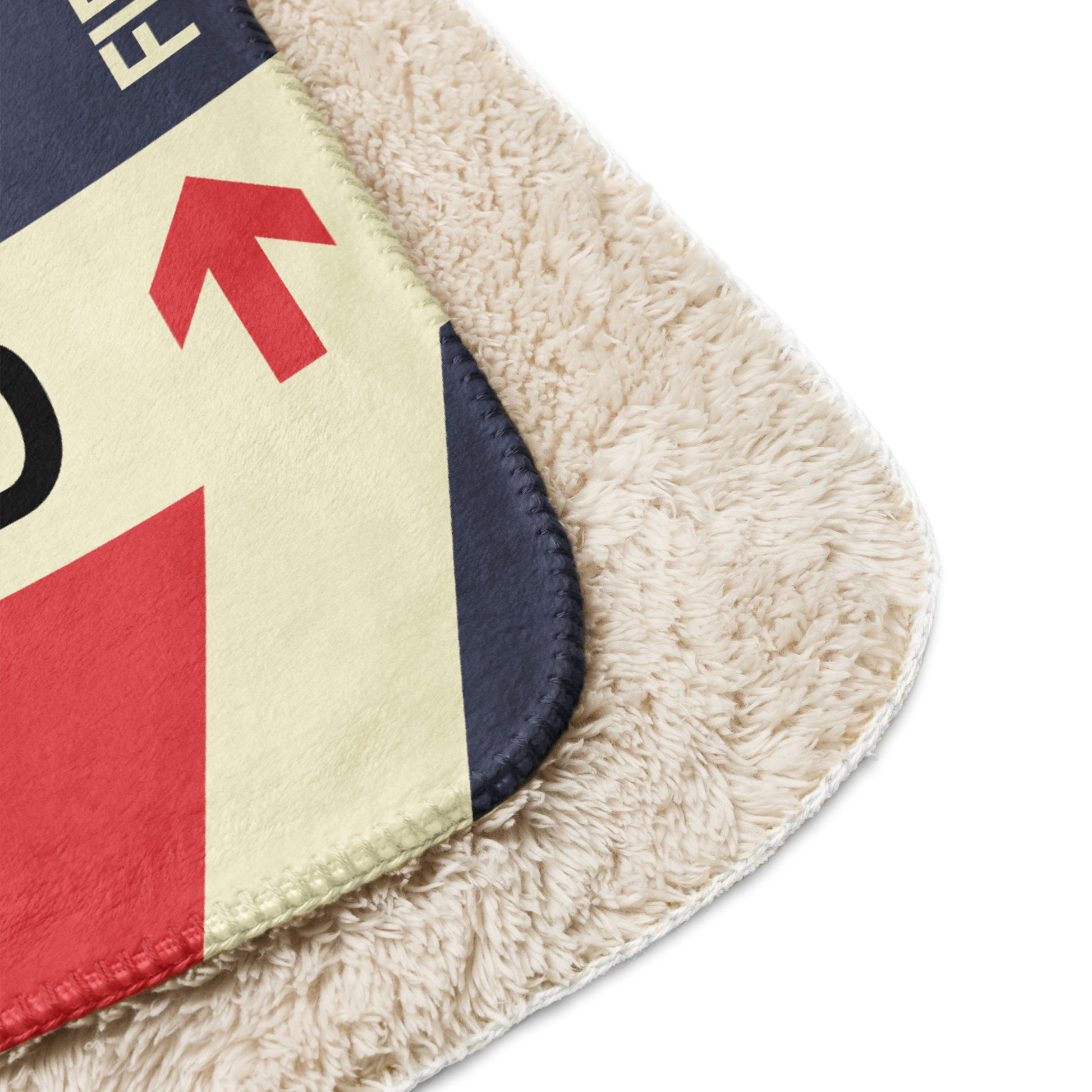 PDX Portland Sherpa Throw Blanket • Jet Age Baggage Tag Design • YHM Designs - Image 11