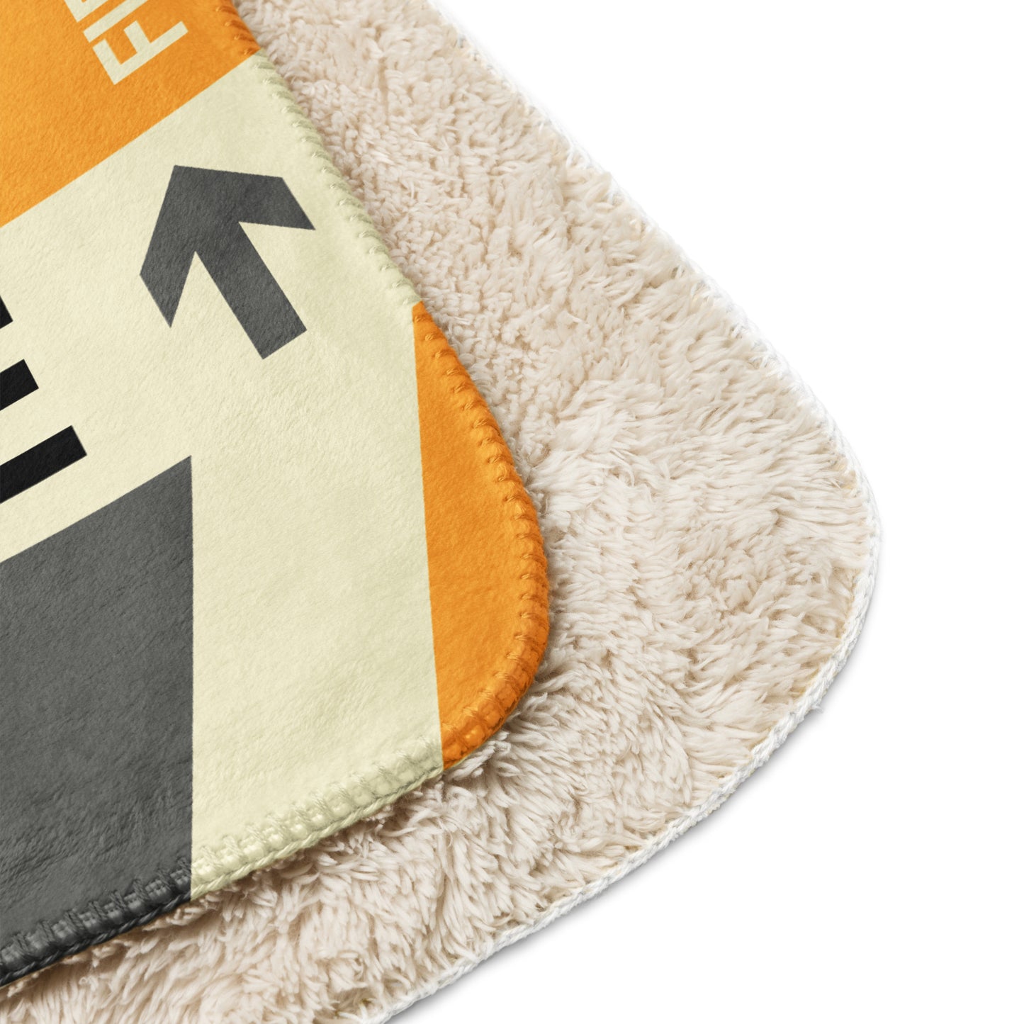 BNE Brisbane Sherpa Throw Blanket • Jet Age Baggage Tag Design • YHM Designs - Image 11