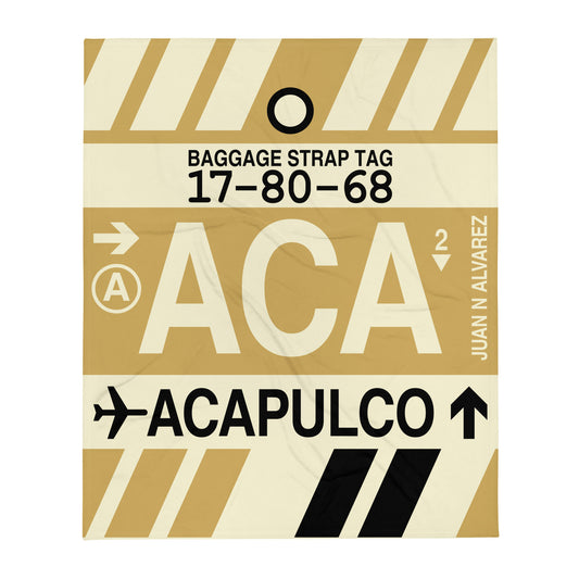Travel-Themed Throw Blanket • ACA Acapulco • YHM Designs - Image 01