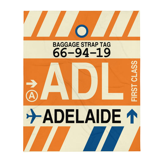 Travel-Themed Throw Blanket • ADL Adelaide • YHM Designs - Image 01
