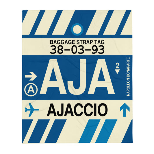 Travel Gift Throw Blanket • AJA Ajaccio • YHM Designs - Image 01