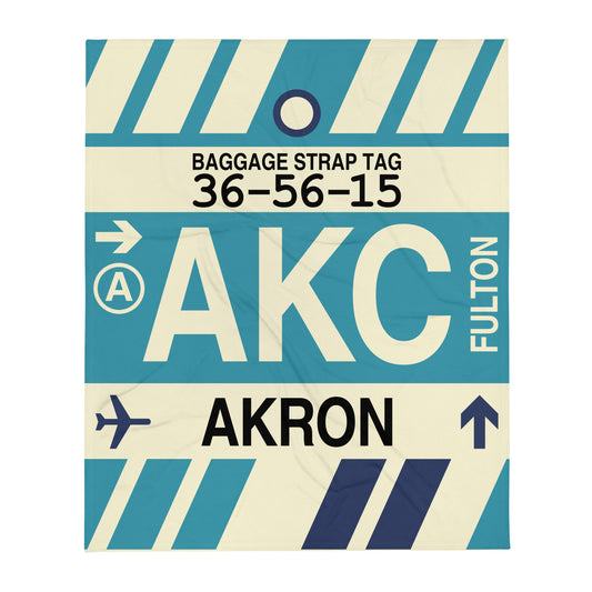 Travel Gift Throw Blanket • AKC Akron • YHM Designs - Image 01