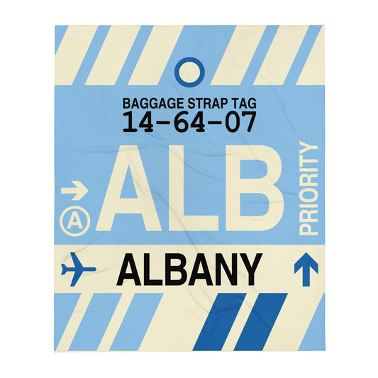Travel-Themed Throw Blanket • ALB Albany • YHM Designs - Image 01