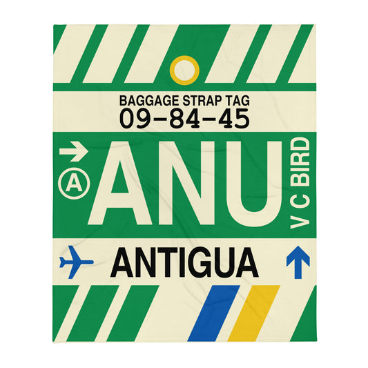 Travel-Themed Throw Blanket • ANU Antigua • YHM Designs - Image 01