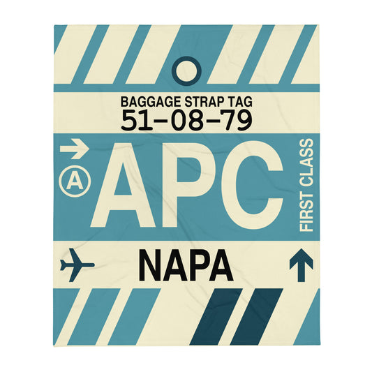 Travel-Themed Throw Blanket • APC Napa • YHM Designs - Image 01