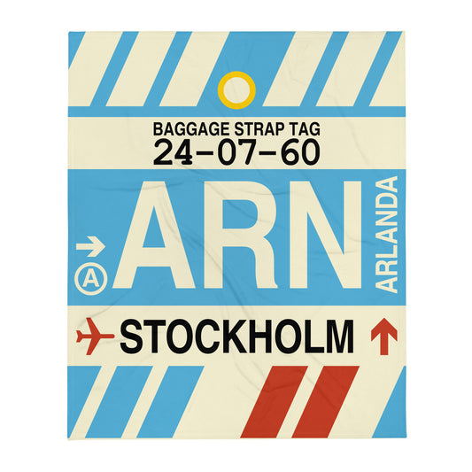 Travel-Themed Throw Blanket • ARN Stockholm • YHM Designs - Image 01