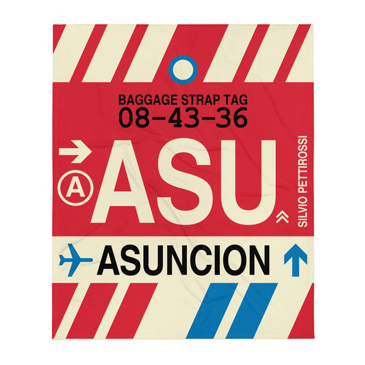 Travel-Themed Throw Blanket • ASU Asuncion • YHM Designs - Image 01
