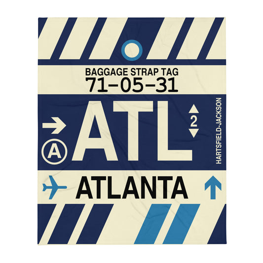 Travel-Themed Throw Blanket • ATL Atlanta • YHM Designs - Image 01