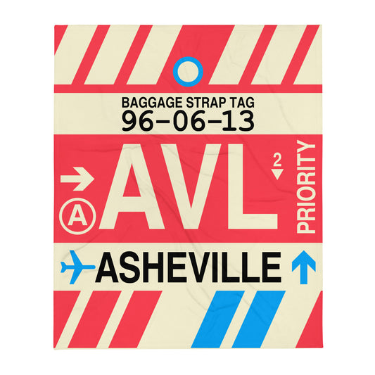 Travel Gift Throw Blanket • AVL Asheville • YHM Designs - Image 01