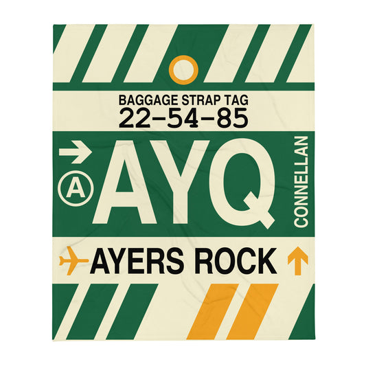 Travel-Themed Throw Blanket • AYQ Ayers Rock • YHM Designs - Image 01