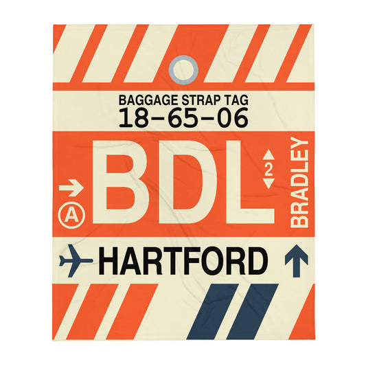Travel Gift Throw Blanket • BDL Hartford • YHM Designs - Image 01