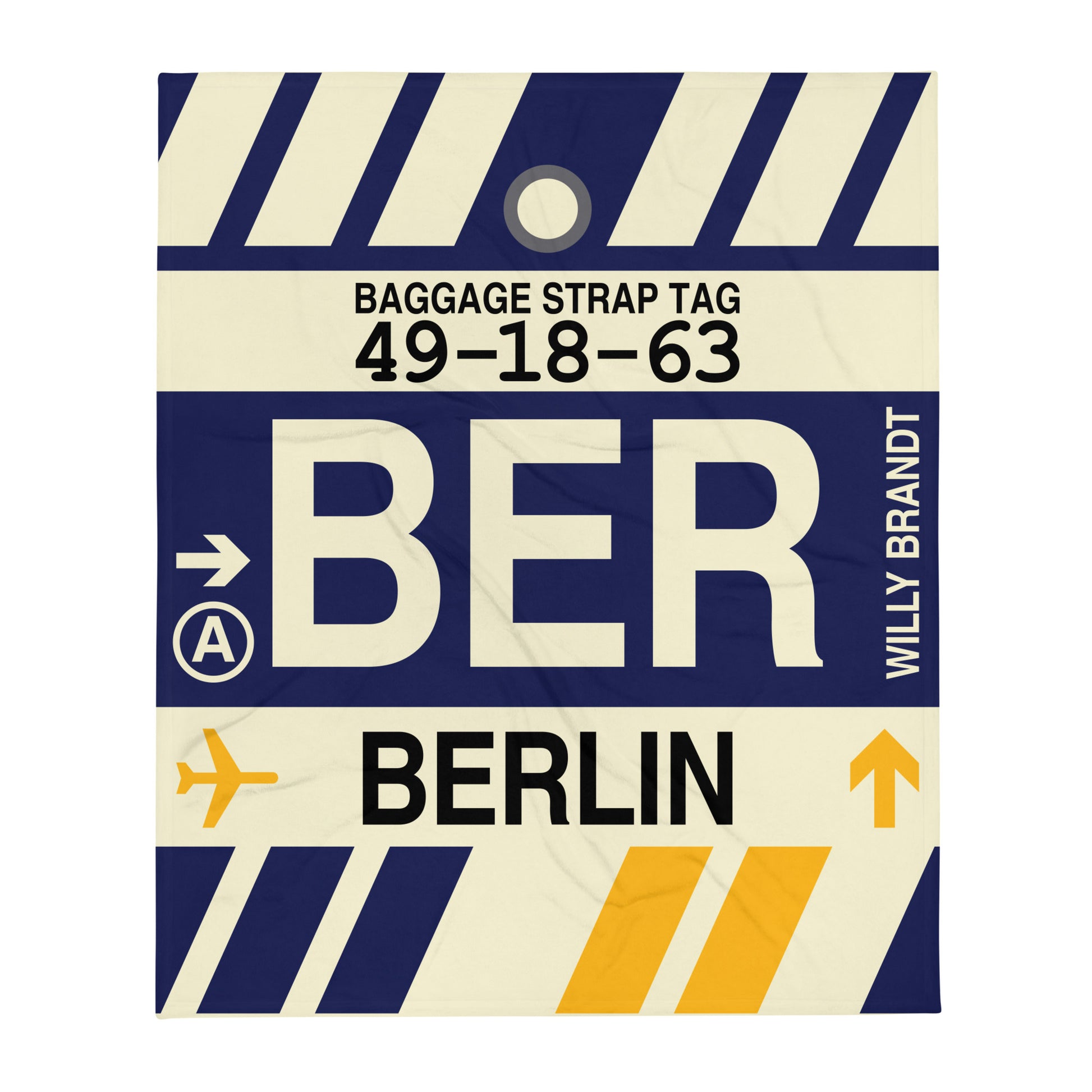 Travel Gift Throw Blanket • BER Berlin Souvenir • YHM Designs - Image 01