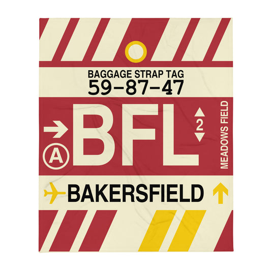 Travel Gift Throw Blanket • BFL Bakersfield • YHM Designs - Image 01