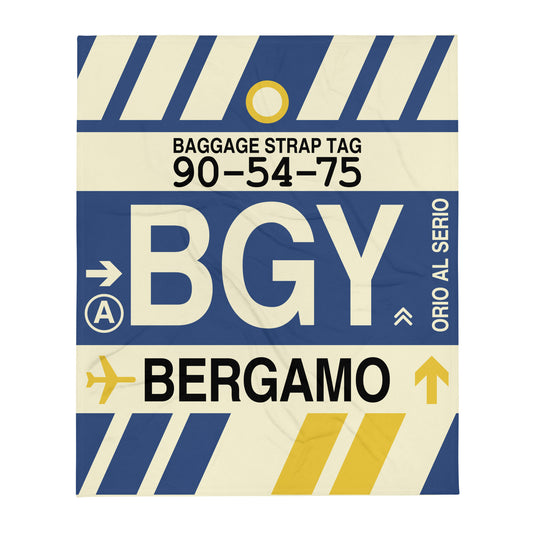 Travel Gift Throw Blanket • BGY Bergamo • YHM Designs - Image 01