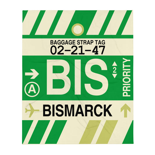 Travel-Themed Throw Blanket • BIS Bismarck • YHM Designs - Image 01