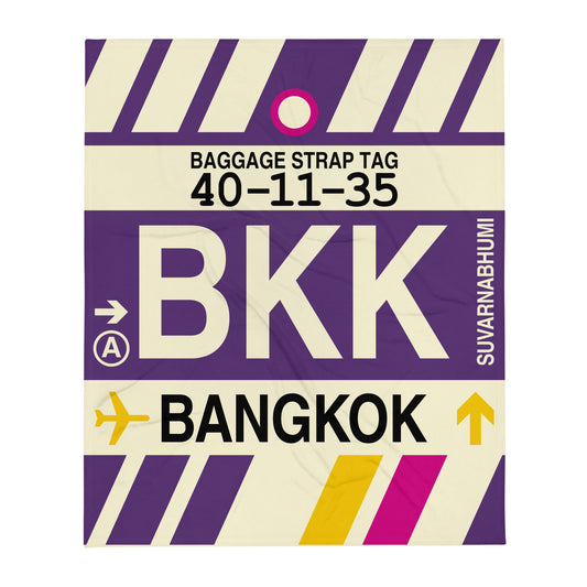 Travel Gift Throw Blanket • BKK Bangkok • YHM Designs - Image 01