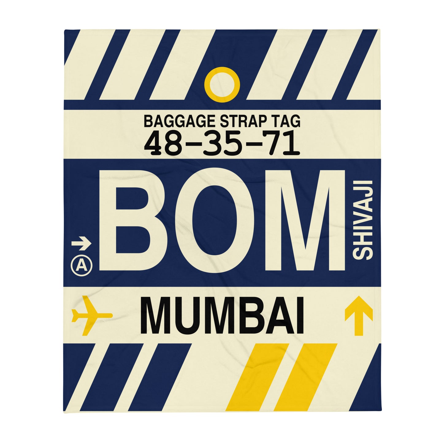 Travel Gift Throw Blanket • BOM Mumbai Souvenir • YHM Designs - Image 01