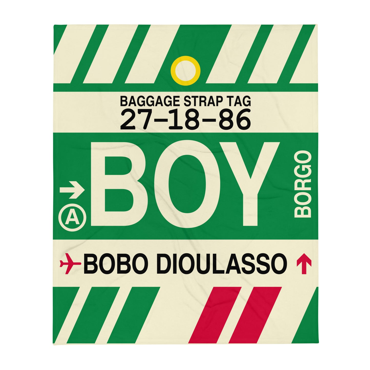 Travel Gift Throw Blanket • BOY Bobo Dioulasso Souvenir • YHM Designs - Image 01