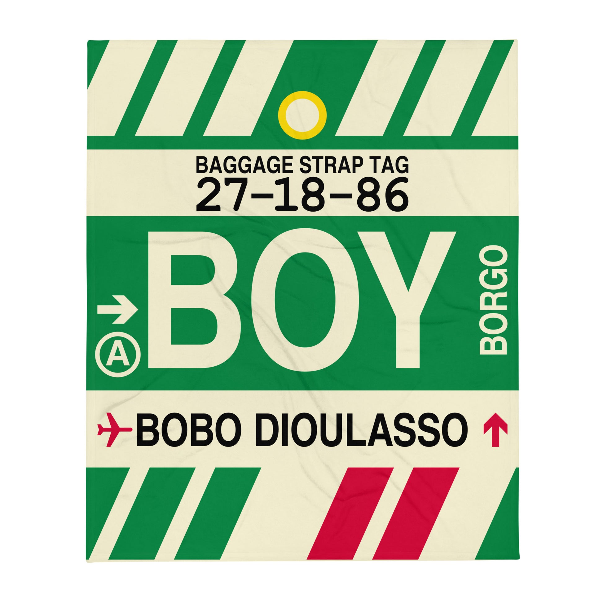 Travel Gift Throw Blanket • BOY Bobo Dioulasso Souvenir • YHM Designs - Image 01
