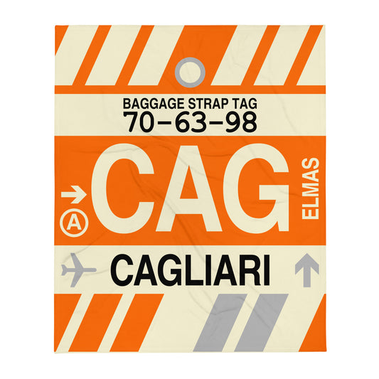Travel Gift Throw Blanket • CAG Cagliari • YHM Designs - Image 01