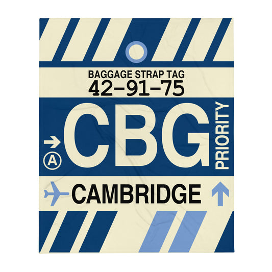 Travel Gift Throw Blanket • CBG Cambridge • YHM Designs - Image 01