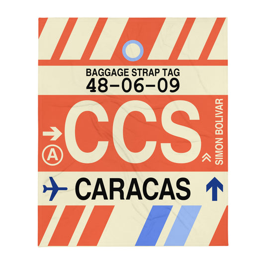 Travel Gift Throw Blanket • CCS Caracas Souvenir • YHM Designs - Image 01