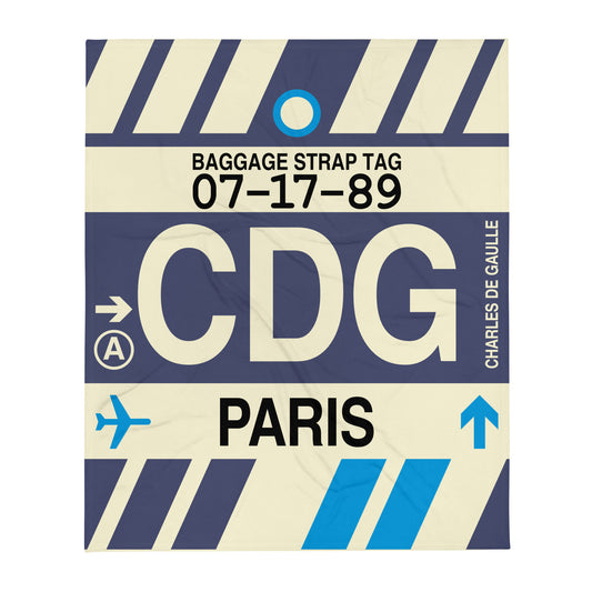 Travel Gift Throw Blanket • CDG Paris • YHM Designs - Image 01