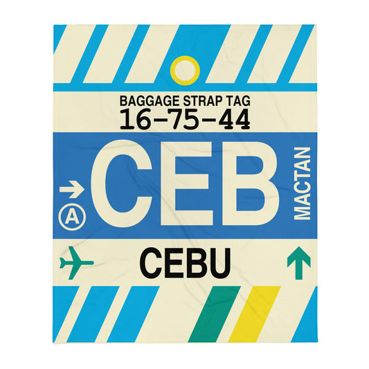 Travel Gift Throw Blanket • CEB Cebu Souvenir • YHM Designs - Image 01