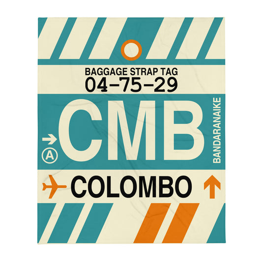 Travel Gift Throw Blanket • CMB Colombo Souvenir • YHM Designs - Image 01