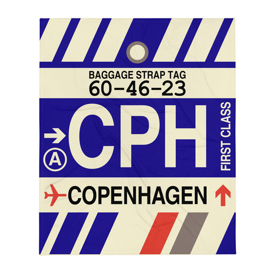 Travel Gift Throw Blanket • CPH Copenhagen Souvenir • YHM Designs - Image 01