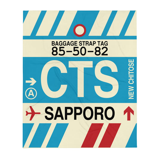 Travel Gift Throw Blanket • CTS Sapporo Souvenir • YHM Designs - Image 01