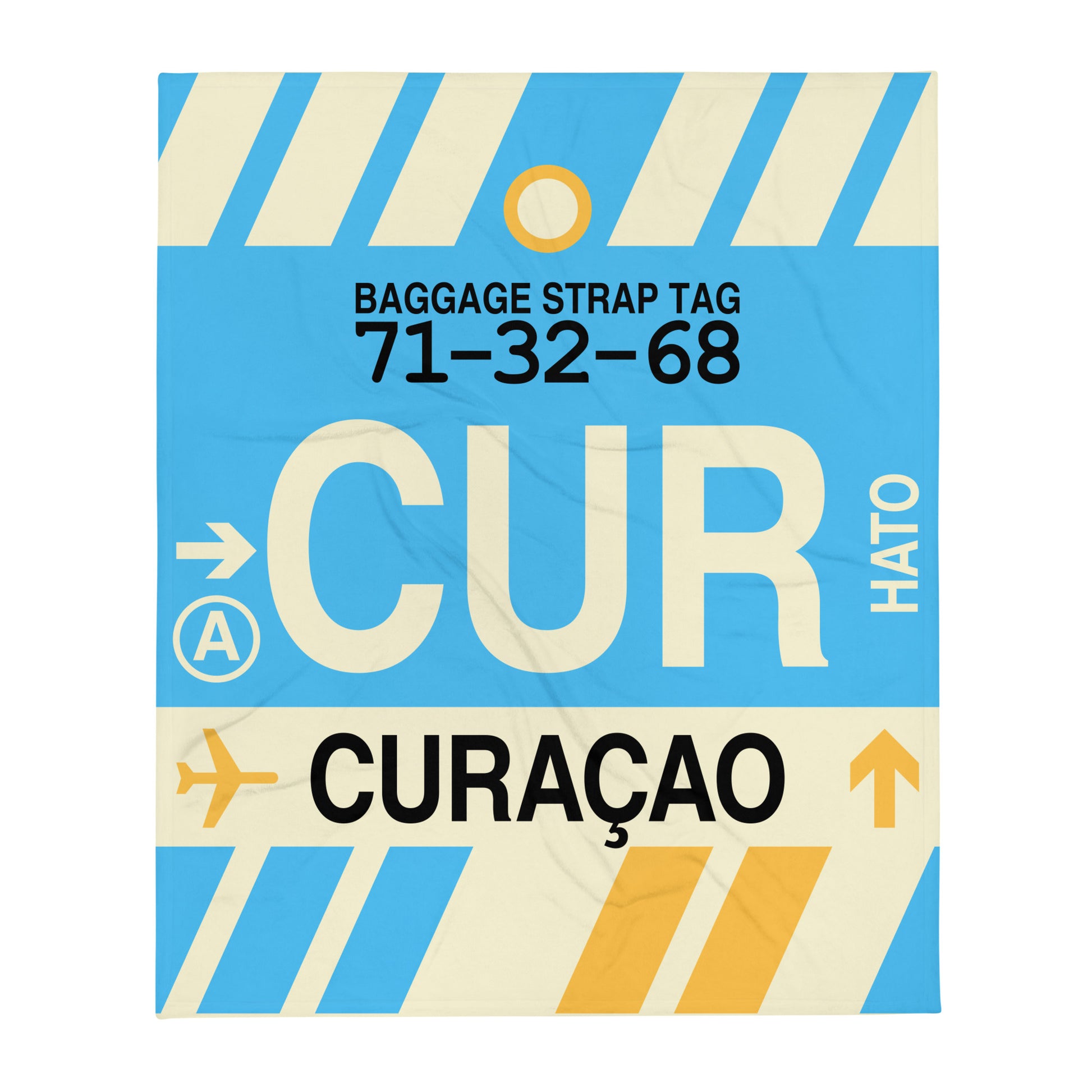 Travel Gift Throw Blanket • CUR Curaçao Souvenir • YHM Designs - Image 01