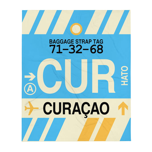 Travel Gift Throw Blanket • CUR Curaçao Souvenir • YHM Designs - Image 01