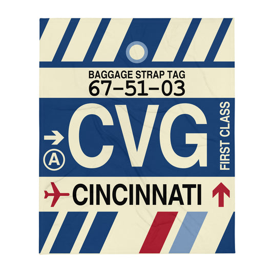 Travel Gift Throw Blanket • CVG Cincinnati • YHM Designs - Image 01