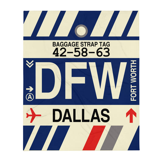 Travel Gift Throw Blanket • DFW Dallas • YHM Designs - Image 01
