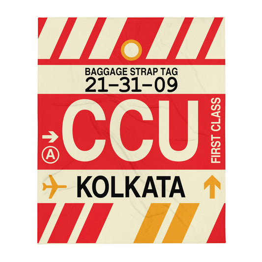 Travel Gift Throw Blanket • CCU Kolkata Souvenir • YHM Designs - Image 01